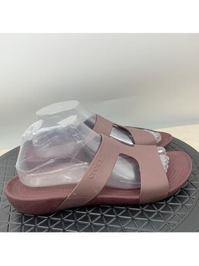 Crocs Getaway Sandals Women Size 9 Shoes H Strap Slip On Flip Flops Purple Slide